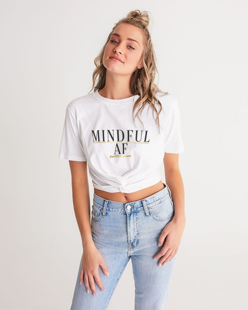 Mindful AF Twist Crop Tee - Yoga Bitch