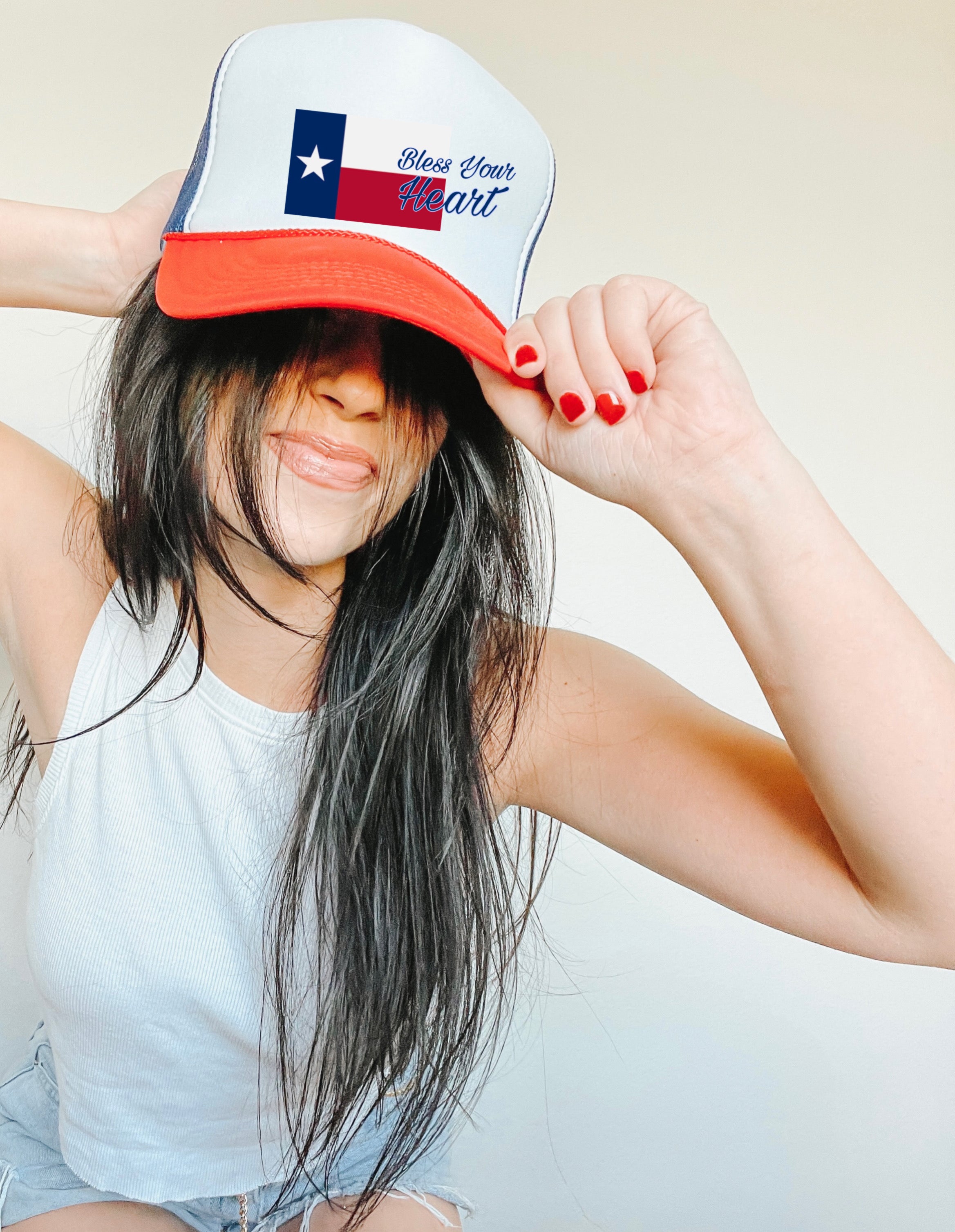 Bless Your Heart Texas Flag Trucker Hat - Yoga Bitch