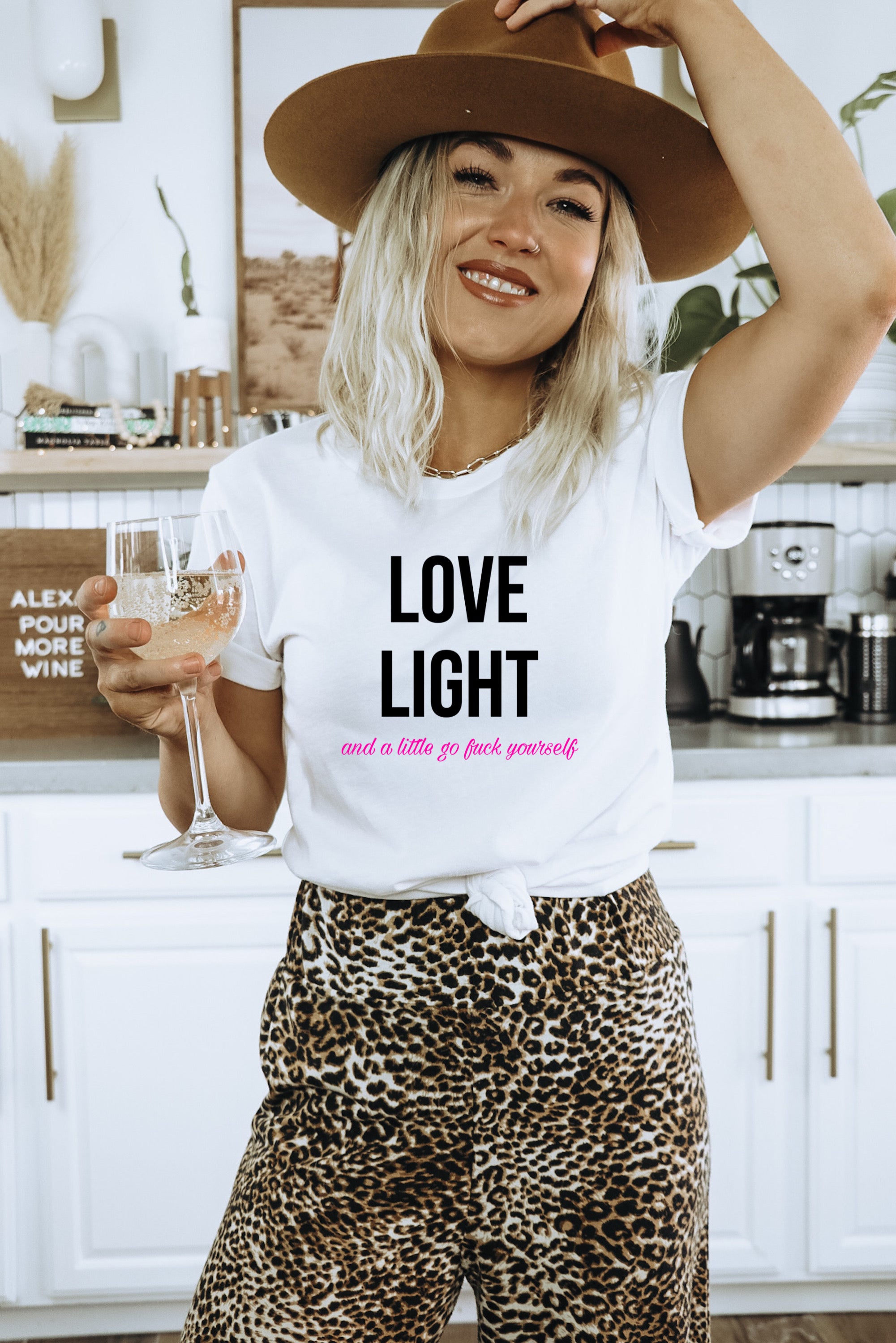 Love Light and a Little Go Fuck Yourself Loose Fit Tee - Yoga Bitch
