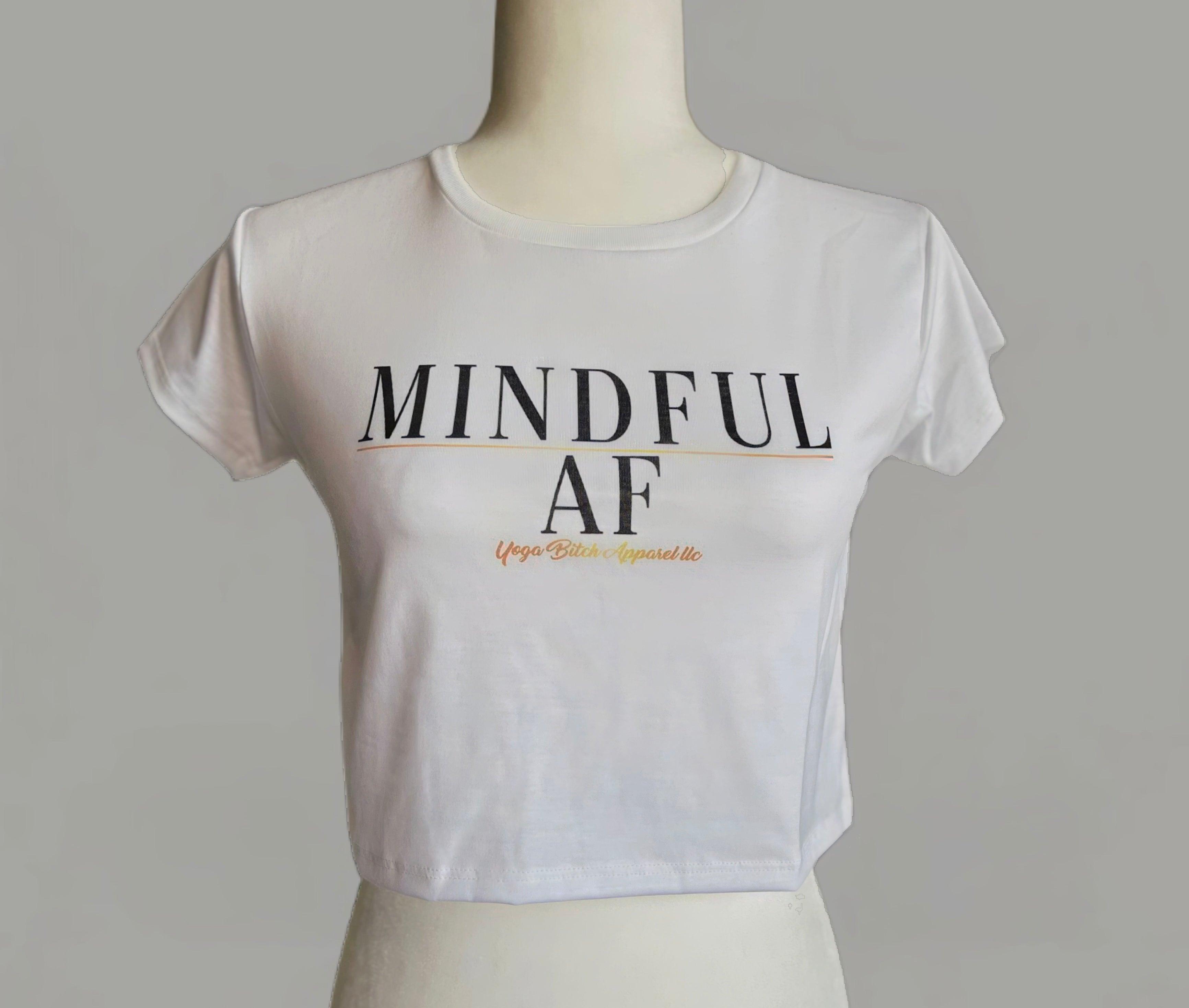Mindful AF Vintage Style Cropped Baby Tee - Yoga Bitch