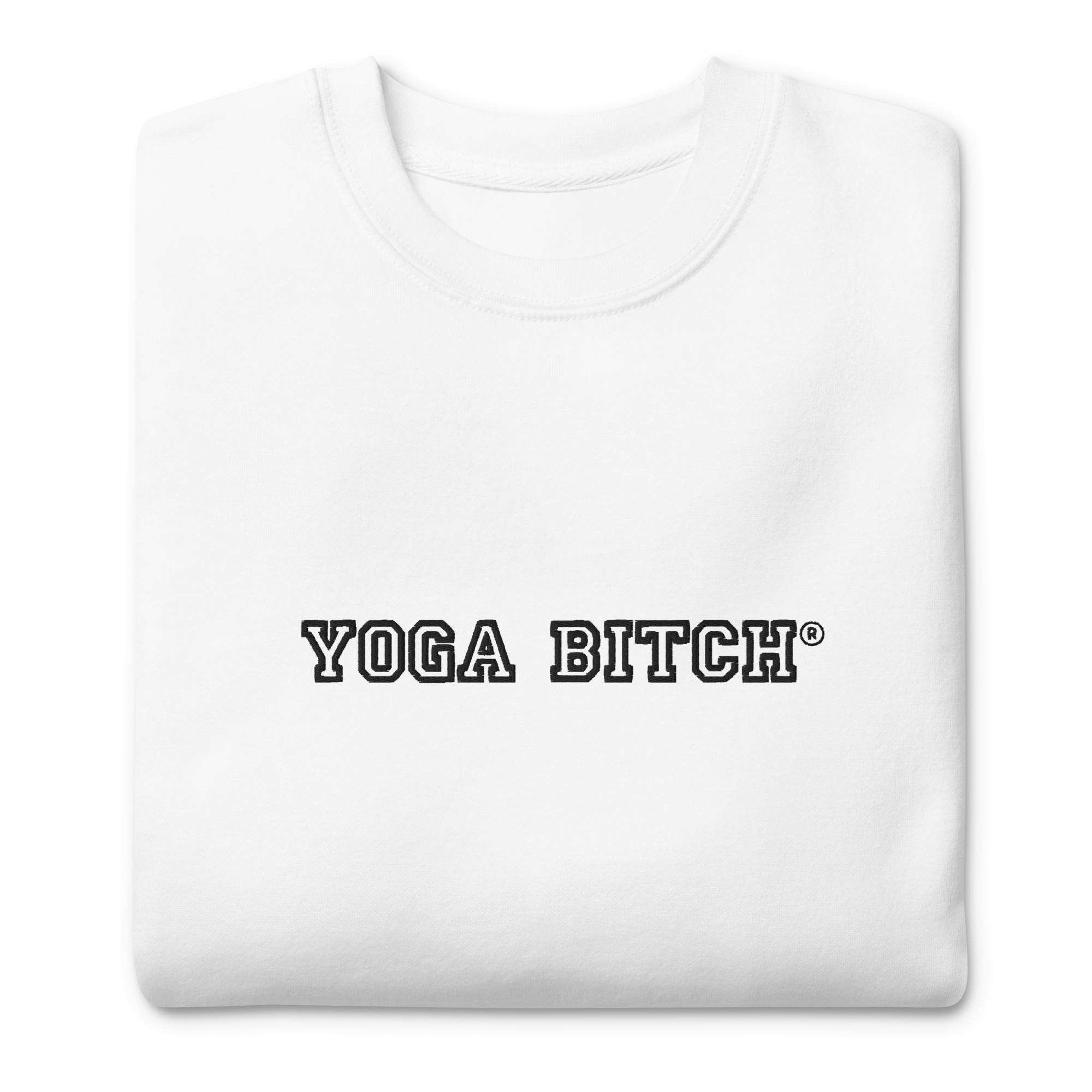 Yoga Bitch Embroidered Collegiate Crew Neck Sweatshirt - Yoga Bitch