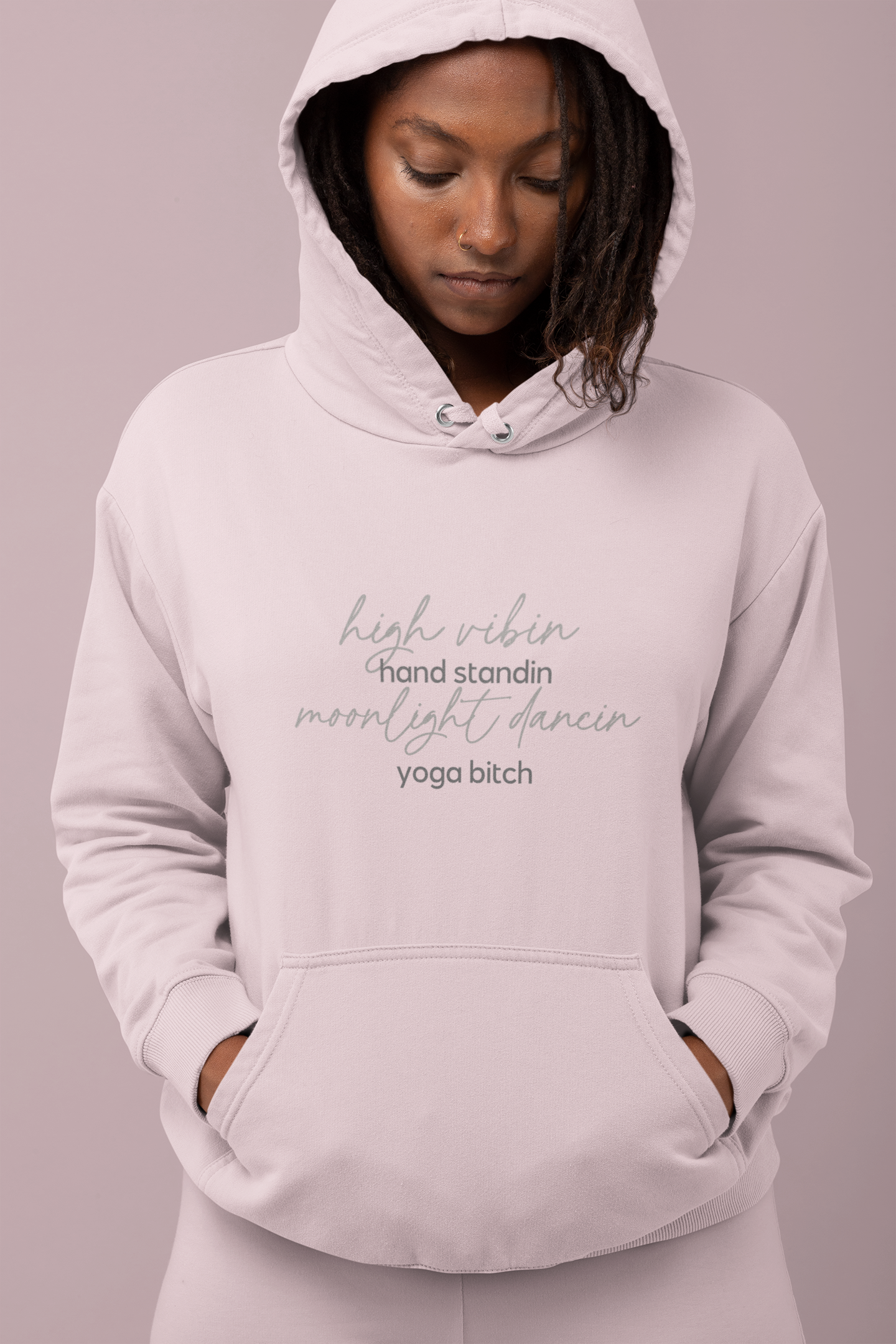 High Vibin Yoga Bitch Unisex Fleece Hoodie Sweatshirt - Yoga Bitch