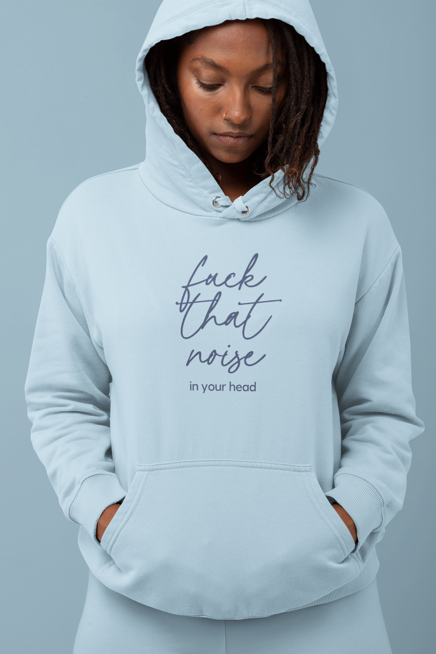Fuck That Noise In Your Head Embroidered Hoodie Sweatshirt - Yoga Bitch